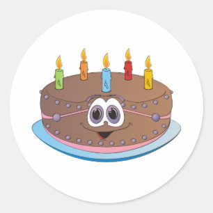 Sticker Rond Cartographie de gâteau d'anniversaire