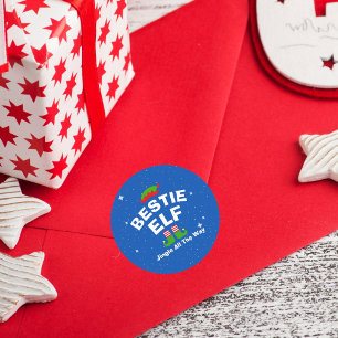 Sticker Rond Cartographie de Noël Elf Personnalisé Nom et Phras