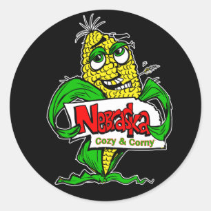 Sticker Rond Cartographie du Nebraska Cob de maïs