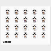 Sticker Rond Carton Anime et Pizza noir et violet (Feuille)