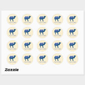 Sticker Rond Carton Camel Bleu Bactrian 2 Humps Personnalisé (Feuille)