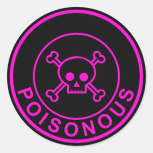 Sticker Rond Carton crâne rose pâle