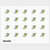 Sticker Rond Carton d'alligator mignon (Feuille)