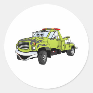 Sticker Rond Carton de camion bleu vert