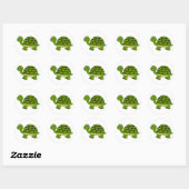 Sticker Rond Carton de la Tortue mignonne (Feuille)