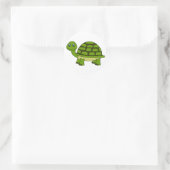 Sticker Rond Carton de la Tortue mignonne (Sac)
