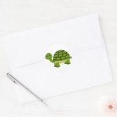 Sticker Rond Carton de la Tortue mignonne (Enveloppe)