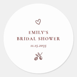 Sticker Rond Carton d'invitation de douche de mariée That's Amo