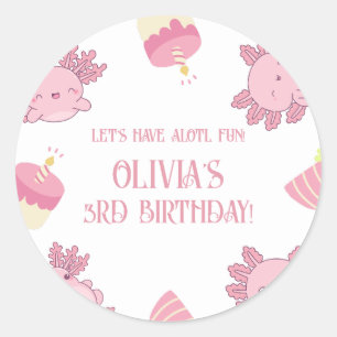 Sticker Rond Carton d'invitation ou cadeau d'anniversaire pour 