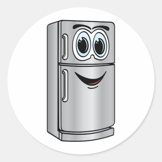 Sticker Rond Carton du réfrigérateur en acier inoxydable (Devant)