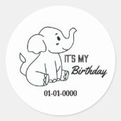 Sticker Rond Carton éléphant (Devant)