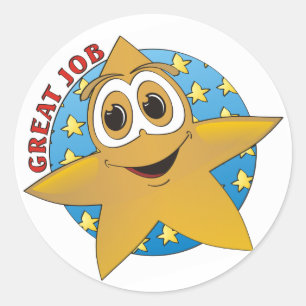 Sticker Rond Carton Gold Star