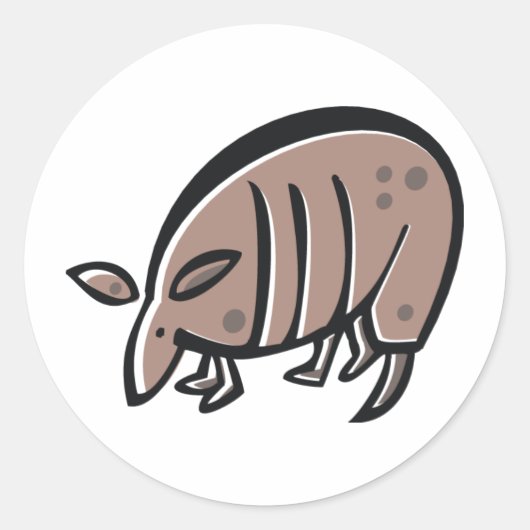 Sticker Rond Carton mignon Armadillo (Devant)