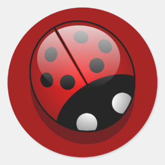 Sticker Rond Carton mignon Ladybug