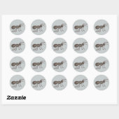 Sticker Rond Carton noir Picnic Ants Marching Insect Bug (Feuille)