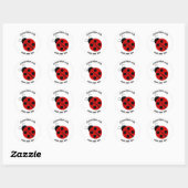 Sticker Rond Carton personnalisé Ladybug (Feuille)