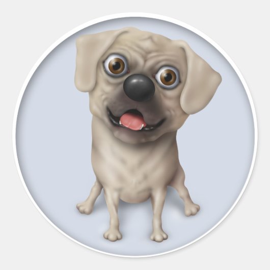 Sticker Rond Carton Pugle 2 (Devant)