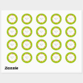 Sticker Rond Carton vert citrus cercle texte rond (Feuille)