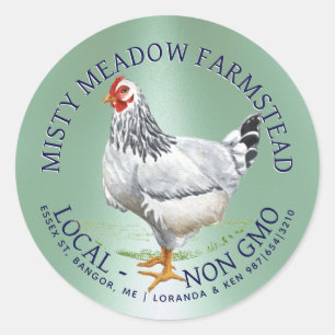 Sticker Rond Carton vert OEuf Libre Gamme