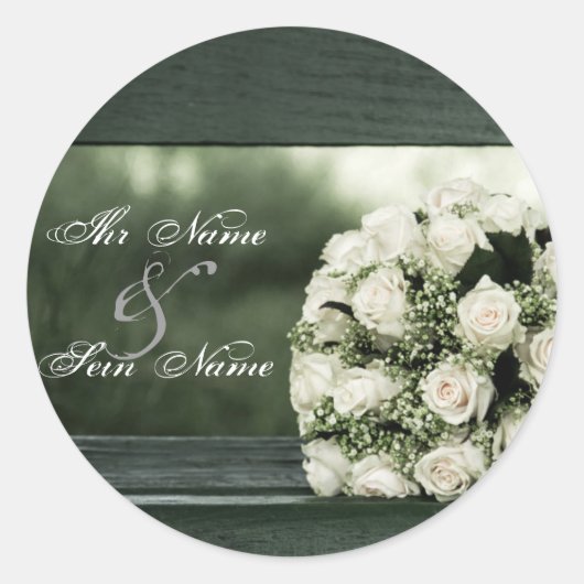 Sticker Rond Cartons d'invitation de mariage élégants (Devant)