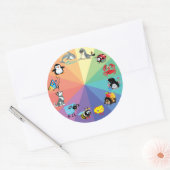 Sticker Rond cartoon animals for kikids (Enveloppe)