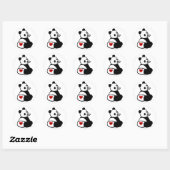 Sticker Rond Cartoon Baby Panda (Feuille)