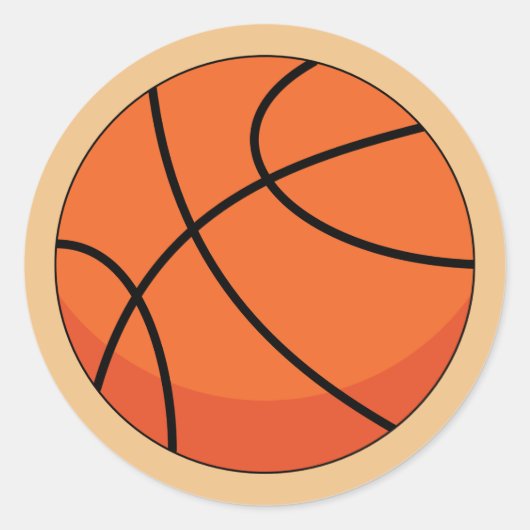Sticker Rond Cartoon Basketball Ball (Devant)