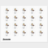Sticker Rond Cartoon Bride (Feuille)