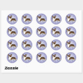 Sticker Rond Cartoon Cardigan Welsh Corgi (Feuille)