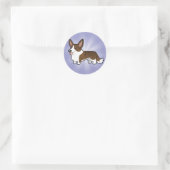Sticker Rond Cartoon Cardigan Welsh Corgi (Sac)