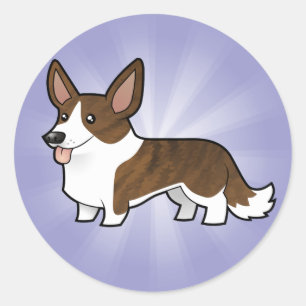 Sticker Rond Cartoon Cardigan Welsh Corgi