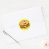 Sticker Rond Cartoon Cheeseburger (Enveloppe)