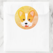 Sticker Rond Cartoon Corgi peinture (Sac)