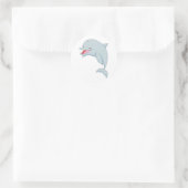 Sticker Rond Cartoon Dauphin Plaisant (Sac)