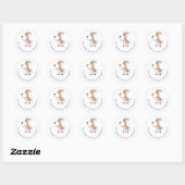 Sticker Rond Cartoon Funny Chien Chien Puppy Kick Scooter Plaqu (Feuille)