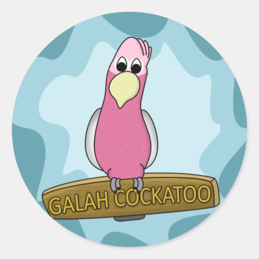 Sticker Rond Cartoon Galah Cockatoo (Devant)