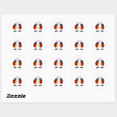 Sticker Rond Cartoon Log Ladybug (Feuille)