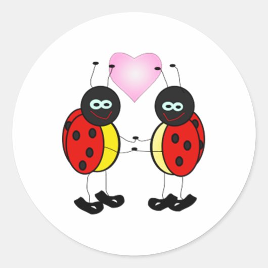 Sticker Rond Cartoon Log Ladybug (Devant)