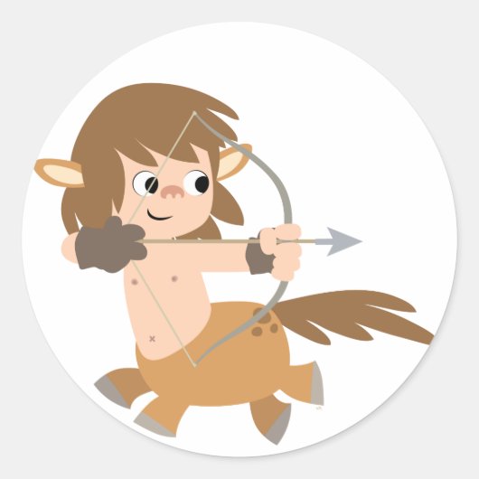 Sticker Rond Cartoon mignon Centaur Sagittarius Vêtements pour  (Devant)