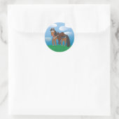Sticker Rond Cartoon mignon Cheval de l'Ouest (Sac)