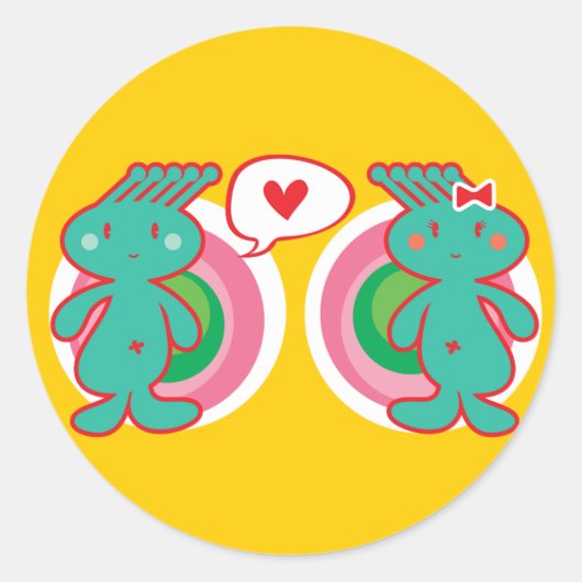 Sticker Rond Cartoon mignon Fun Sweet Funny Funky (Devant)