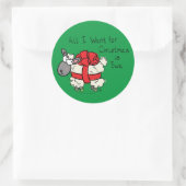 Sticker Rond Cartoon mignon mouton de Noël (Sac)