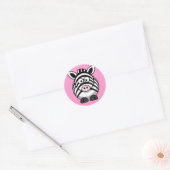Sticker Rond Cartoon mignon Zebra (Enveloppe)