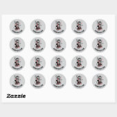 Sticker Rond Cartoon Monster Roller Skating (Feuille)