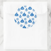 Sticker Rond Cartoon Motif de bateau à voile (Sac)