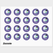 Sticker Rond Cartoon Pals - Bonne licorne et Anniversaire des o (Feuille)