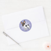 Sticker Rond Cartoon Rat Terrier / Toy Fox Terrier (Enveloppe)