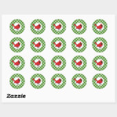Sticker Rond Cartoon Red Cardinal (Feuille)