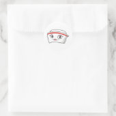 Sticker Rond Cartoon Smiling Nurse Casquettes (Sac)