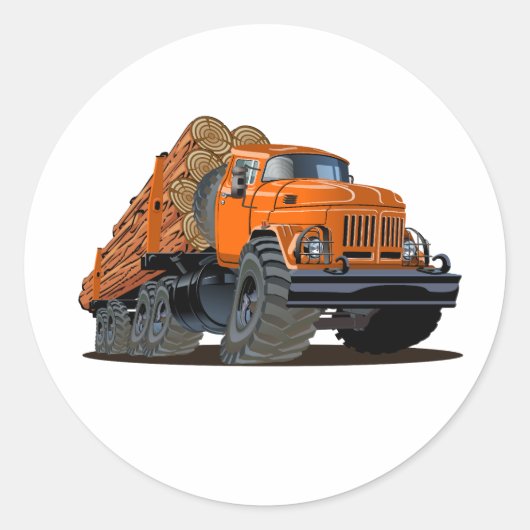 Sticker Rond Cartoon truck (Devant)